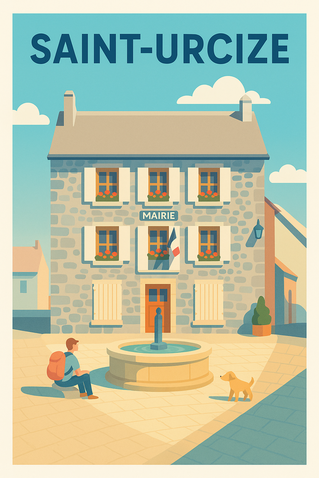 Affiche Saint-Urcize — Charme paisible du village au coeur de l'Aubrac · poster d'art de Saint-Urcize