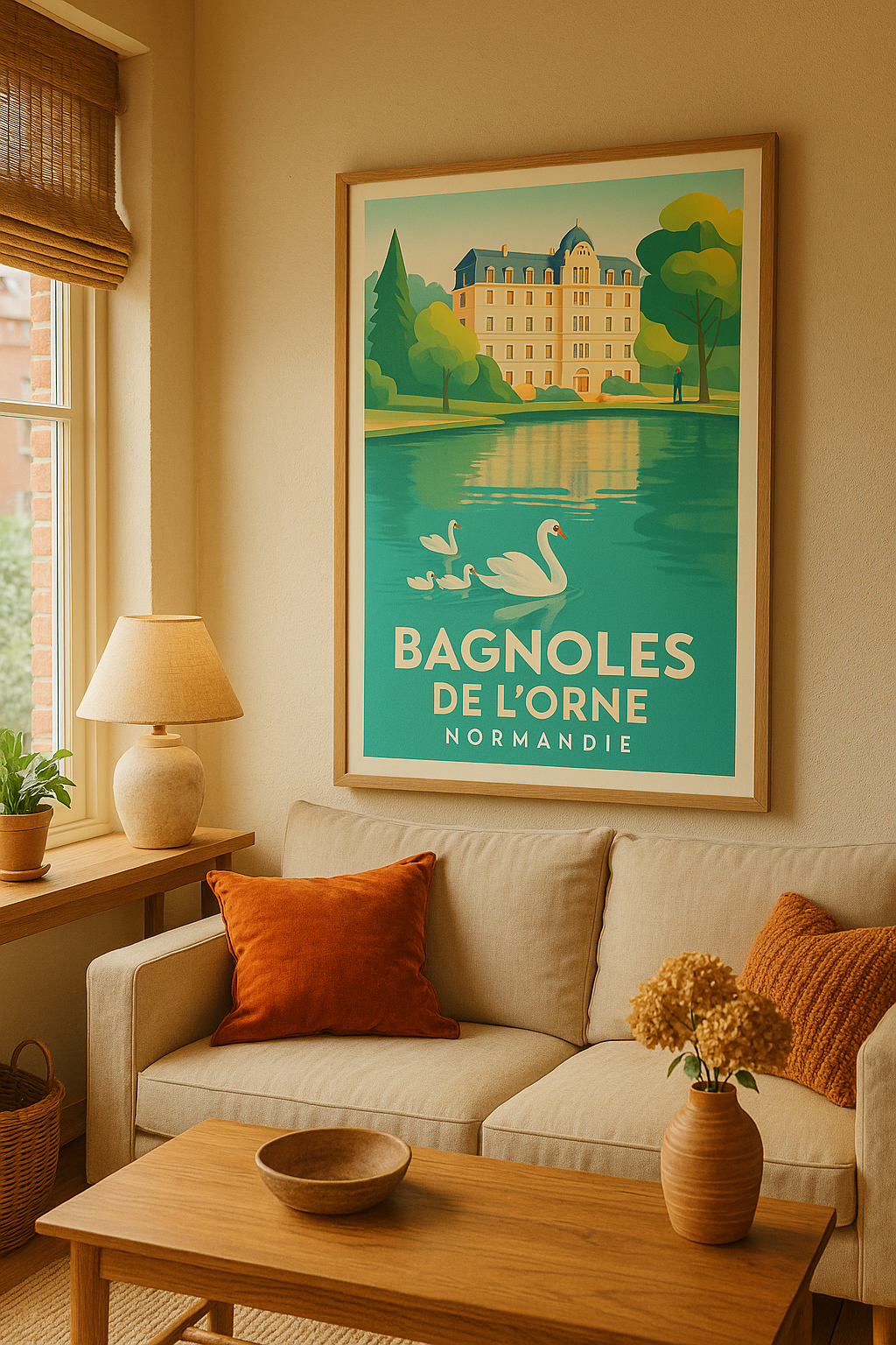Mise en situation Affiche de Bagnoles de l'Orne - Élégance et Sérénité en Normandie