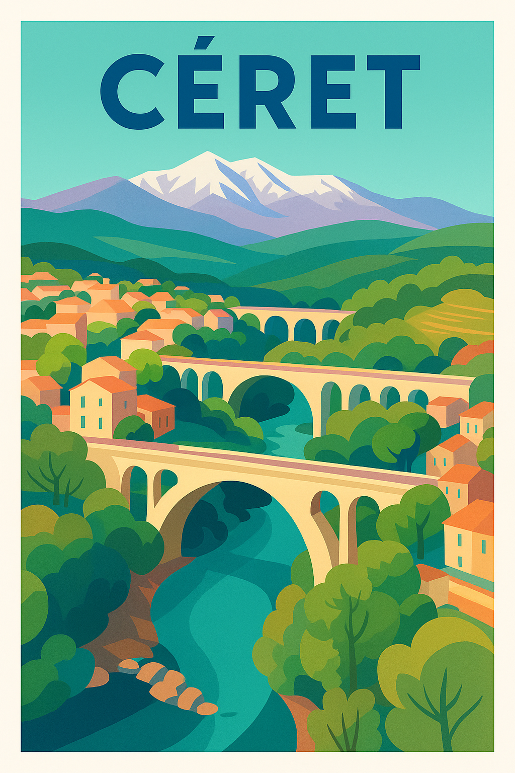Affiche de Céret - Le charme pittoresque au cœur des Pyrénées