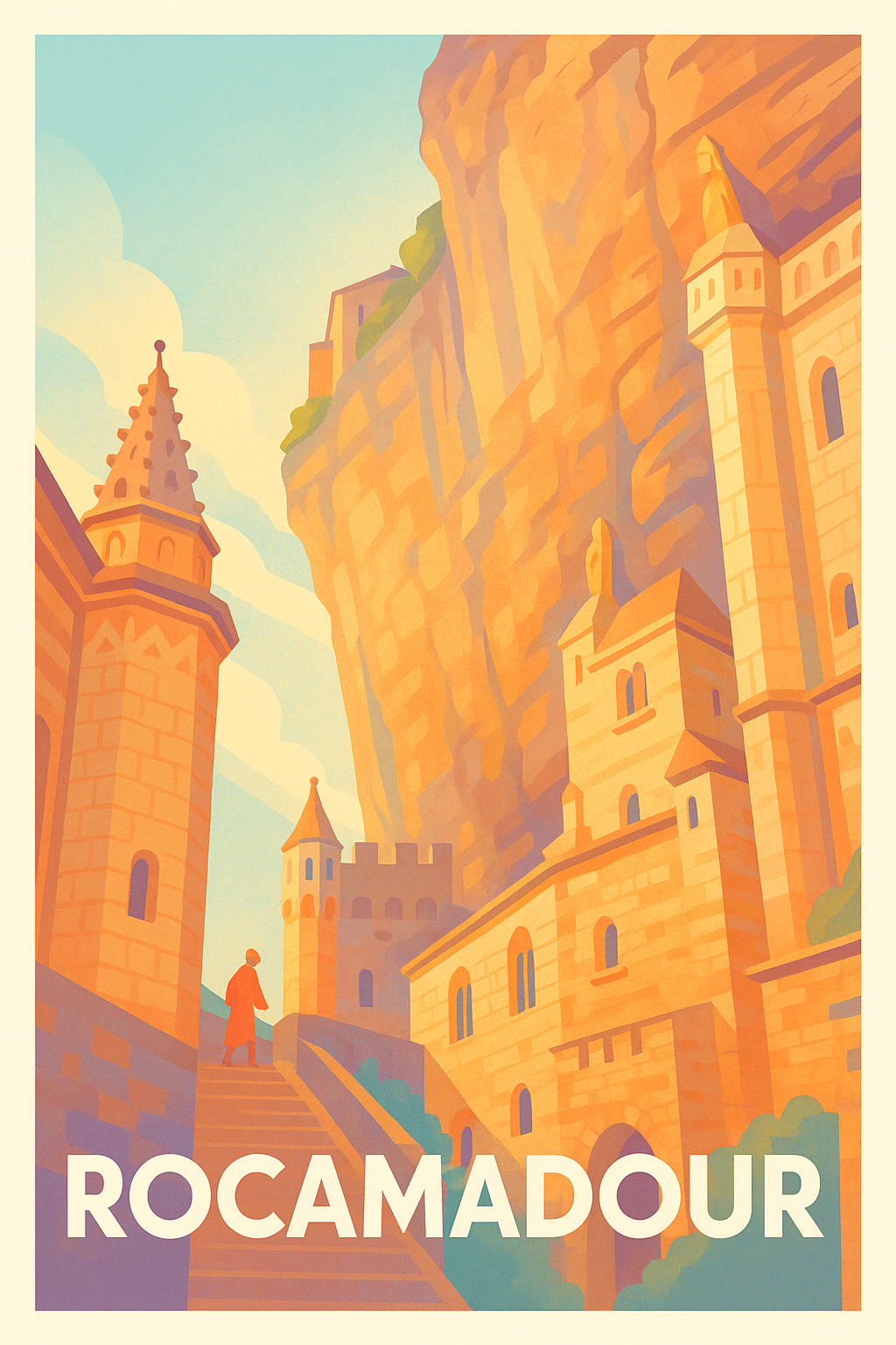Affiche Rocamadour — Escapade au cœur des falaises sacrées · poster d'art de Rocamadour
