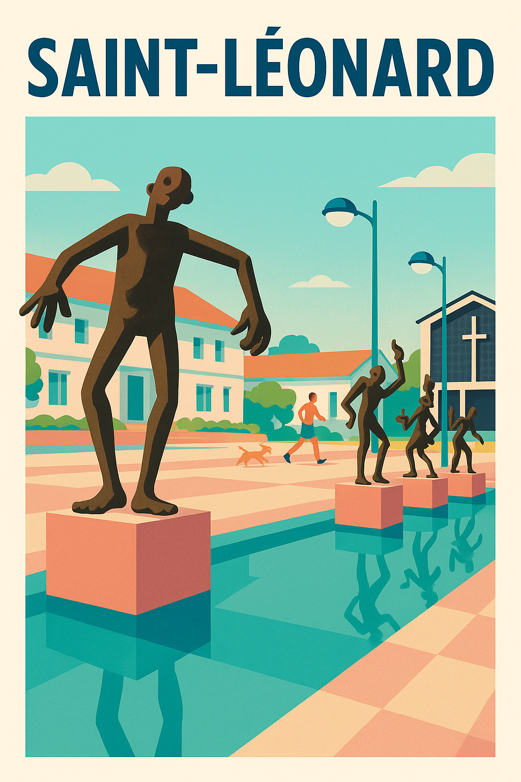 Affiche de Saint-Léonard - L'art des statues au bord de l'eau