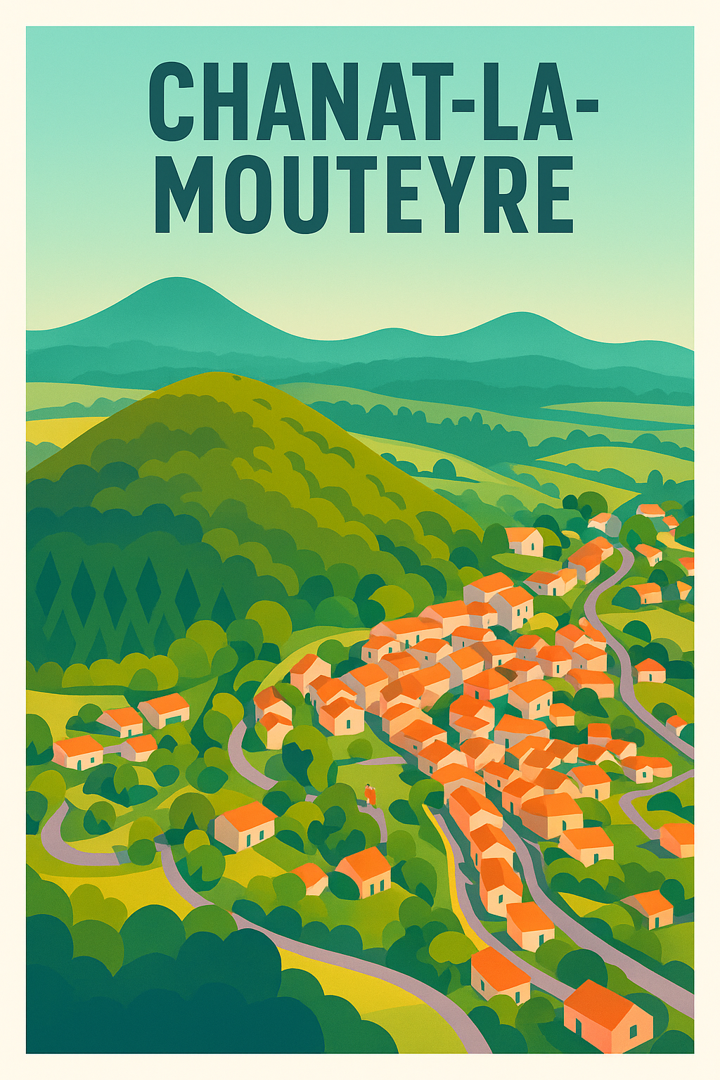Affiche de Chanat-la-Mouteyre - Panorama champêtre au cœur de l'Auvergne