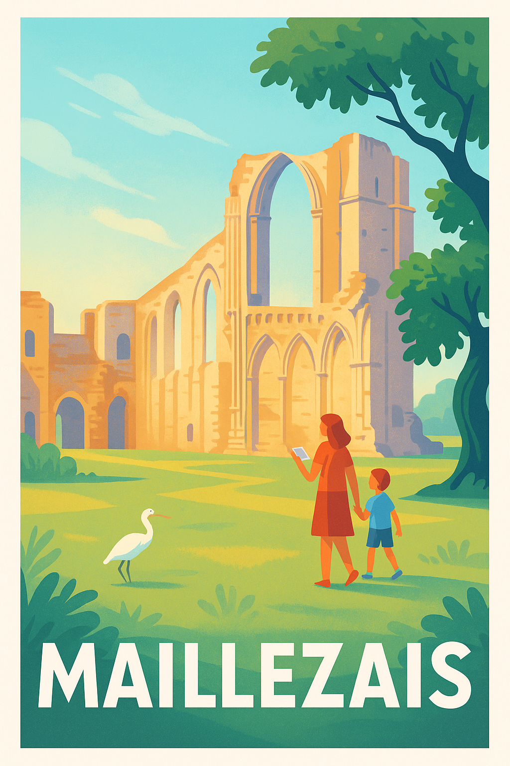 Affiche Maillezais — Escapade au cœur des ruines historiques · poster d'art de Maillezais