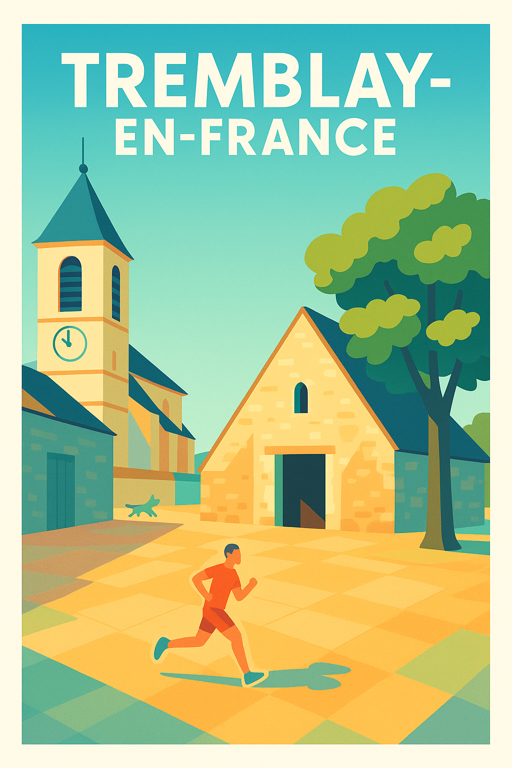 Affiche Tremblay-en-France — Sérénité et Vitalité au Village · poster d'art de Tremblay-en-France