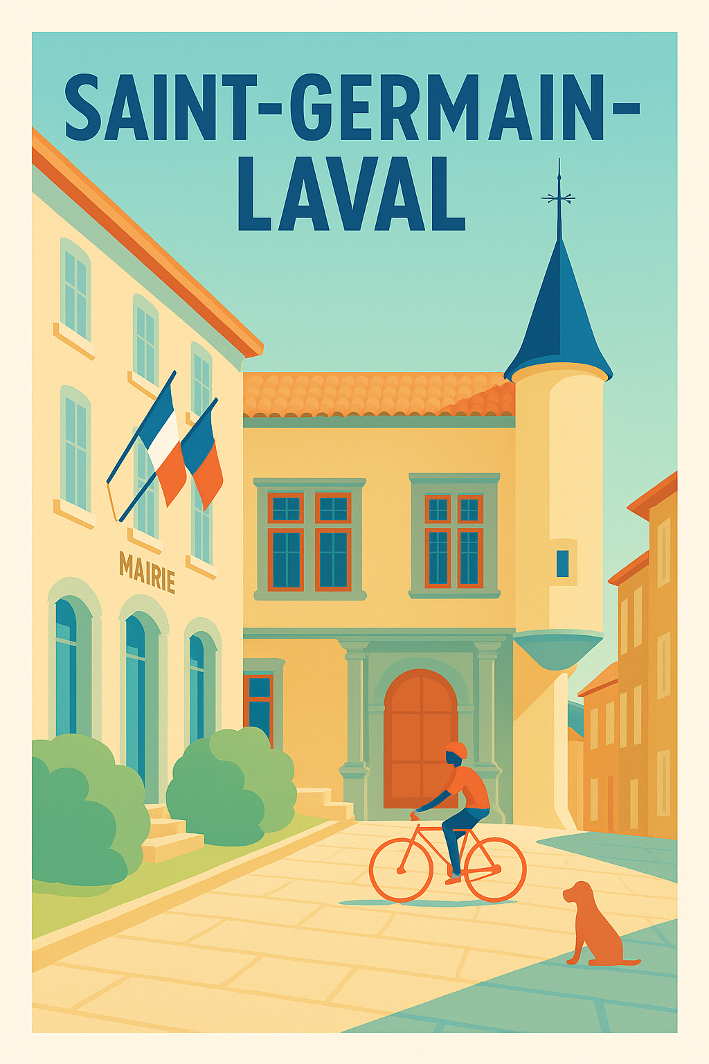 Affiche de Saint-Germain-Laval - Charme et Sérénité en Illustration