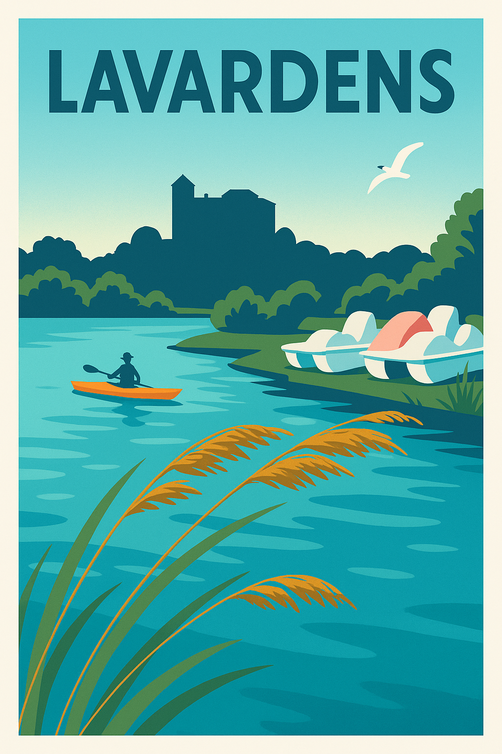 Affiche Lavardens — Évasion paisible au fil de l'eau · poster d'art de Lavardens