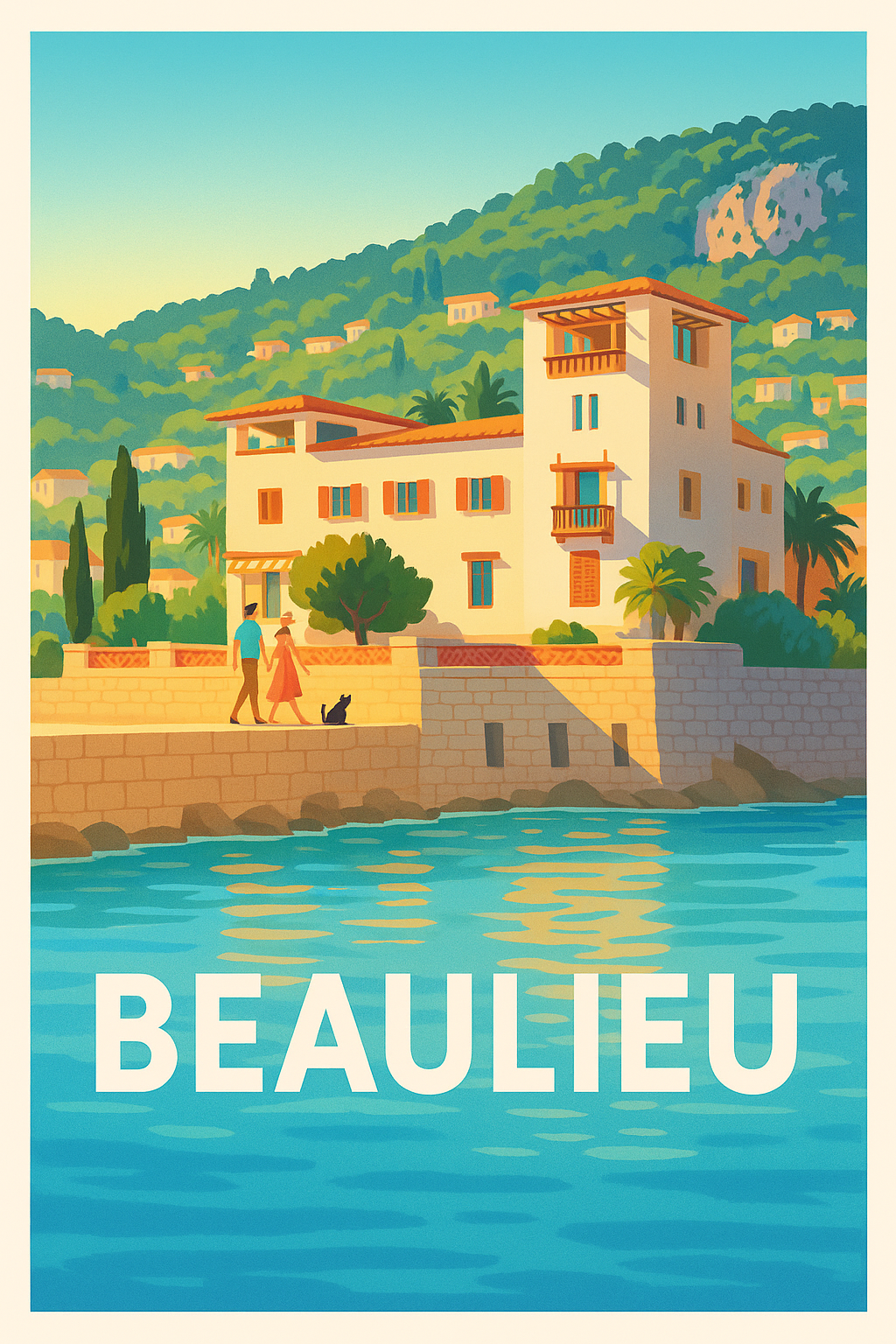 Affiche Beaulieu — Évasion au bord de la Méditerranée · poster d'art de Beaulieu