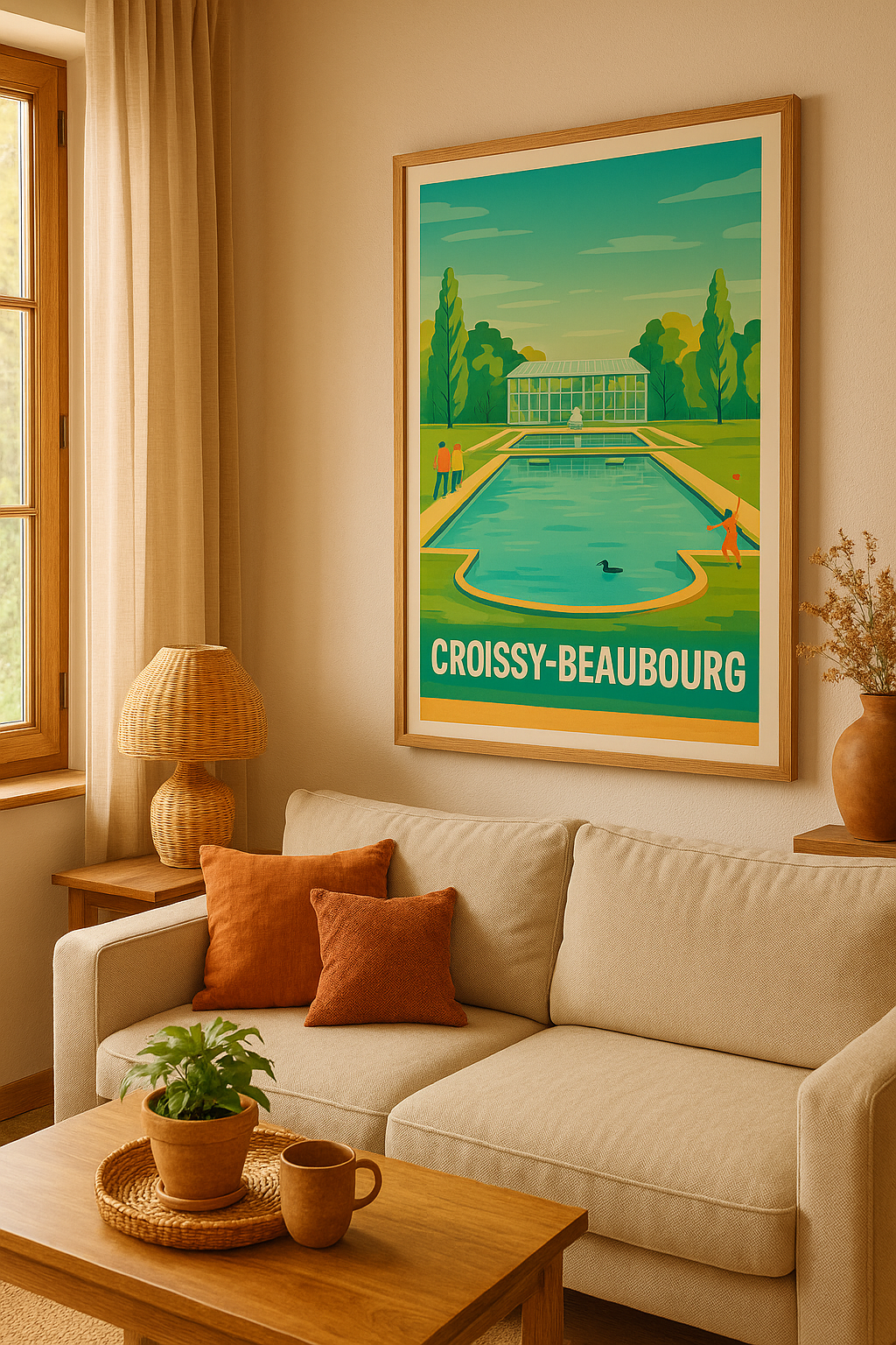 Mise en situation Affiche Croissy-Beaubourg - Sérénité et nature en essonne