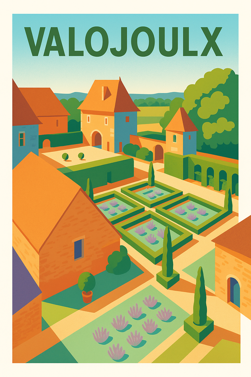 Affiche Valojoulx — L'élégance d'un jardin à la française · poster d'art de Valojoulx