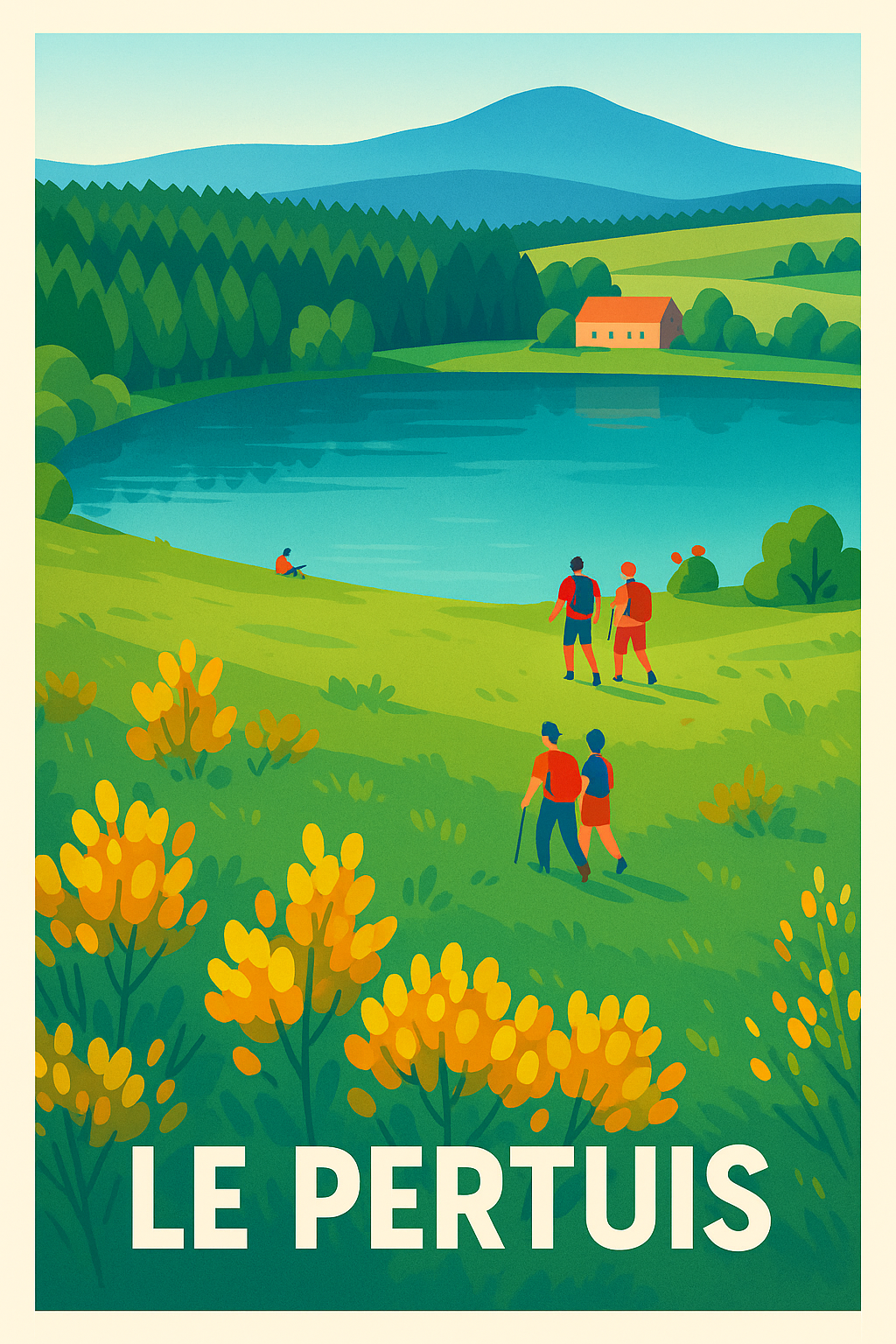 Affiche Le Pertuis — Invitation à la randonnée et à la nature · poster d'art de Le Pertuis