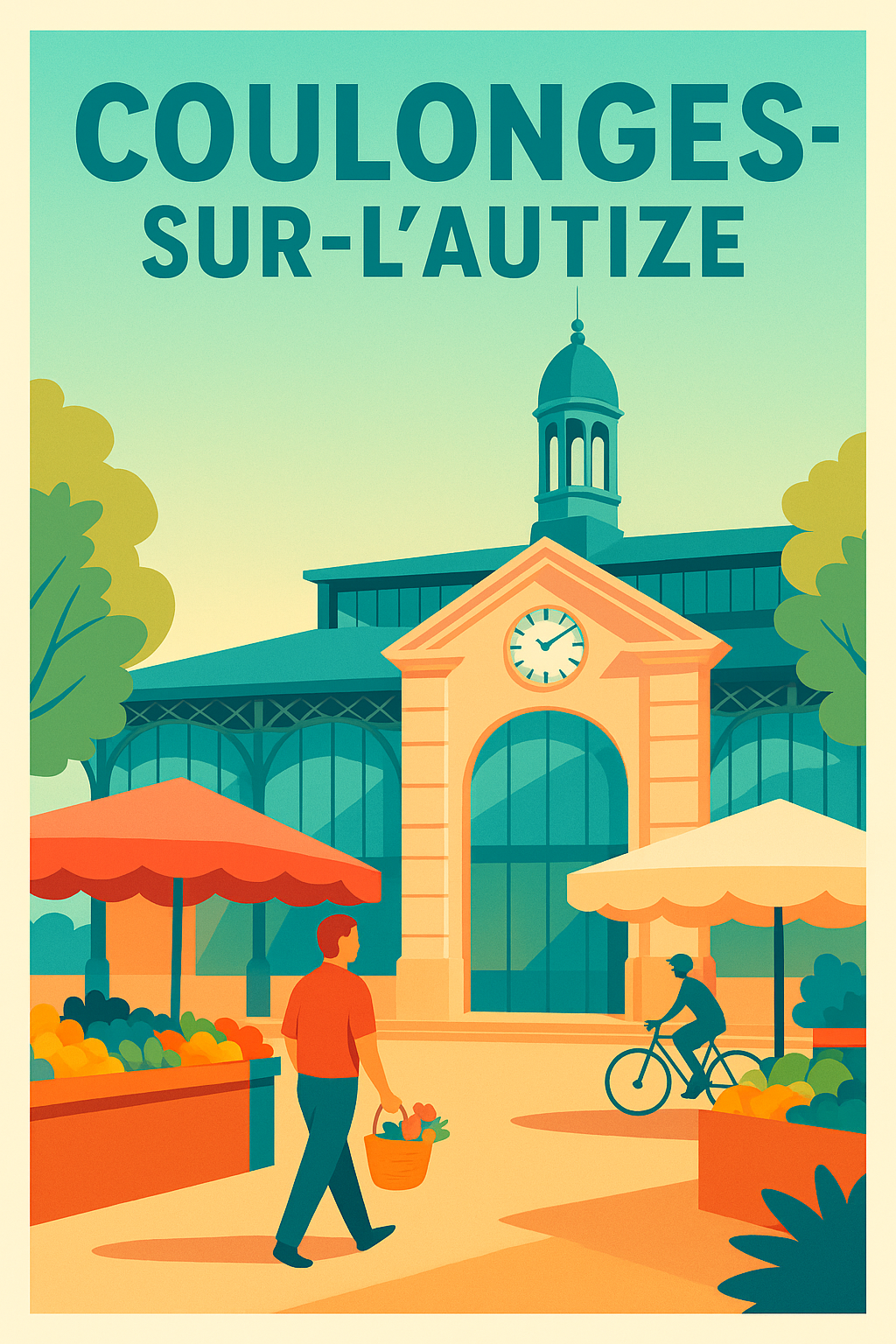 Affiche de Coulonges-sur-l'Autize – L'élégance du marché au cœur de la ville