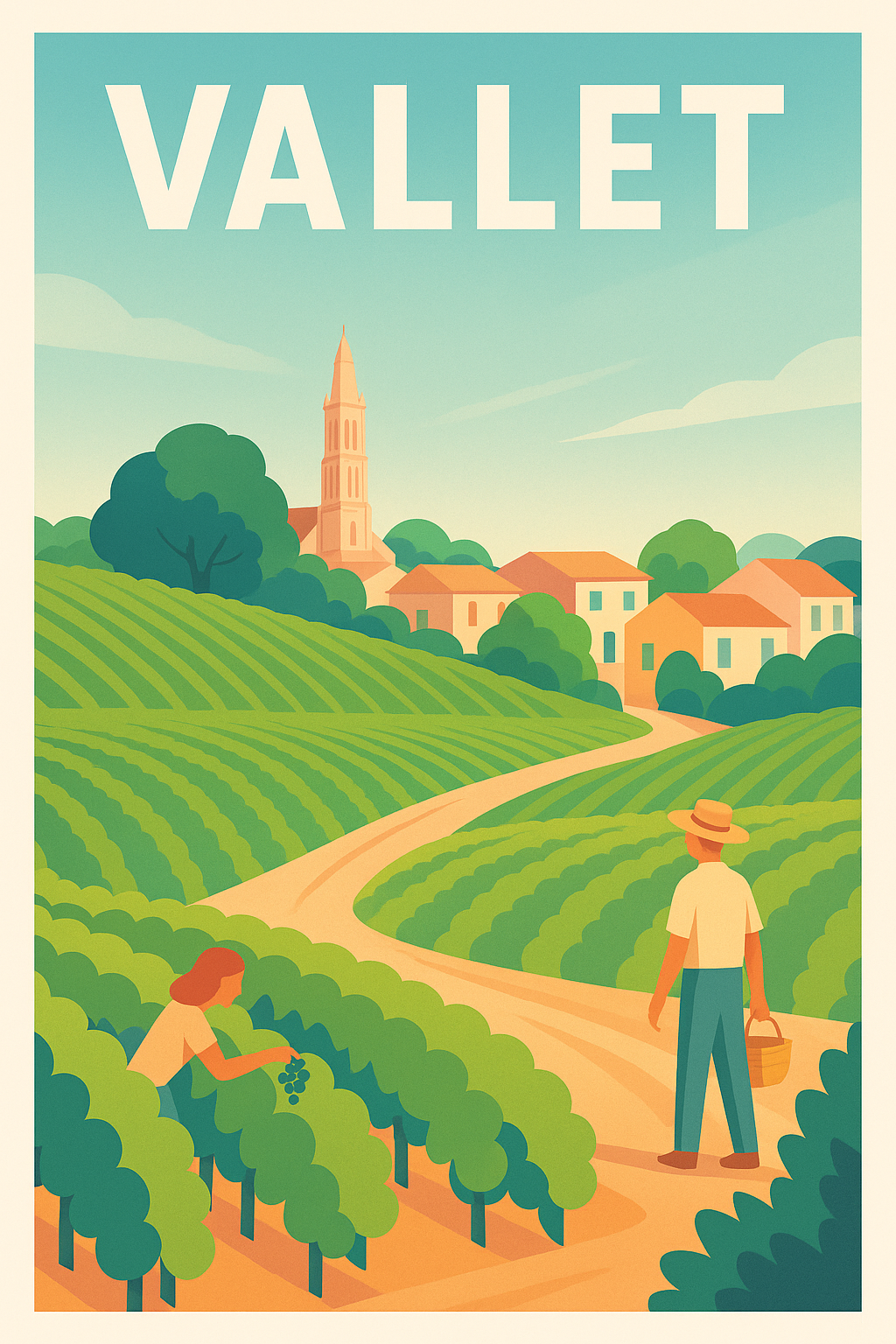 Affiche de Vallet - L'élégance viticole à l'état pur