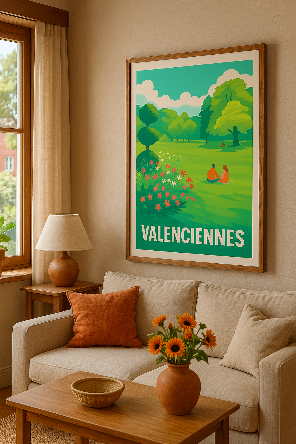 Affiche Valenciennes — L'évasion bucolique au cœur des espaces verts · poster d'art de Valenciennes