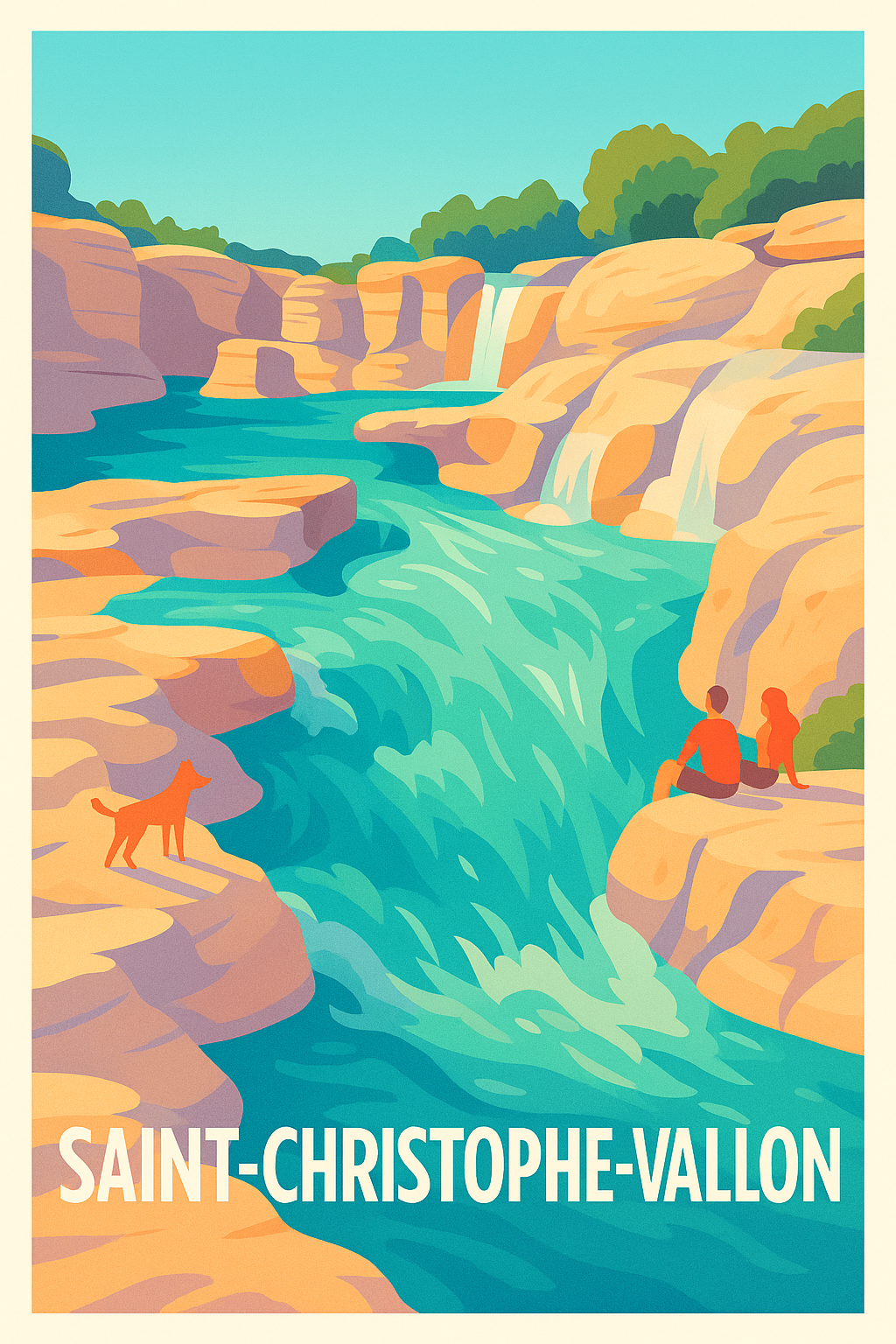 Affiche Saint-Christophe-Vallon — Évasion au cœur des gorges sauvages · poster d'art de Saint-Christophe-Vallon