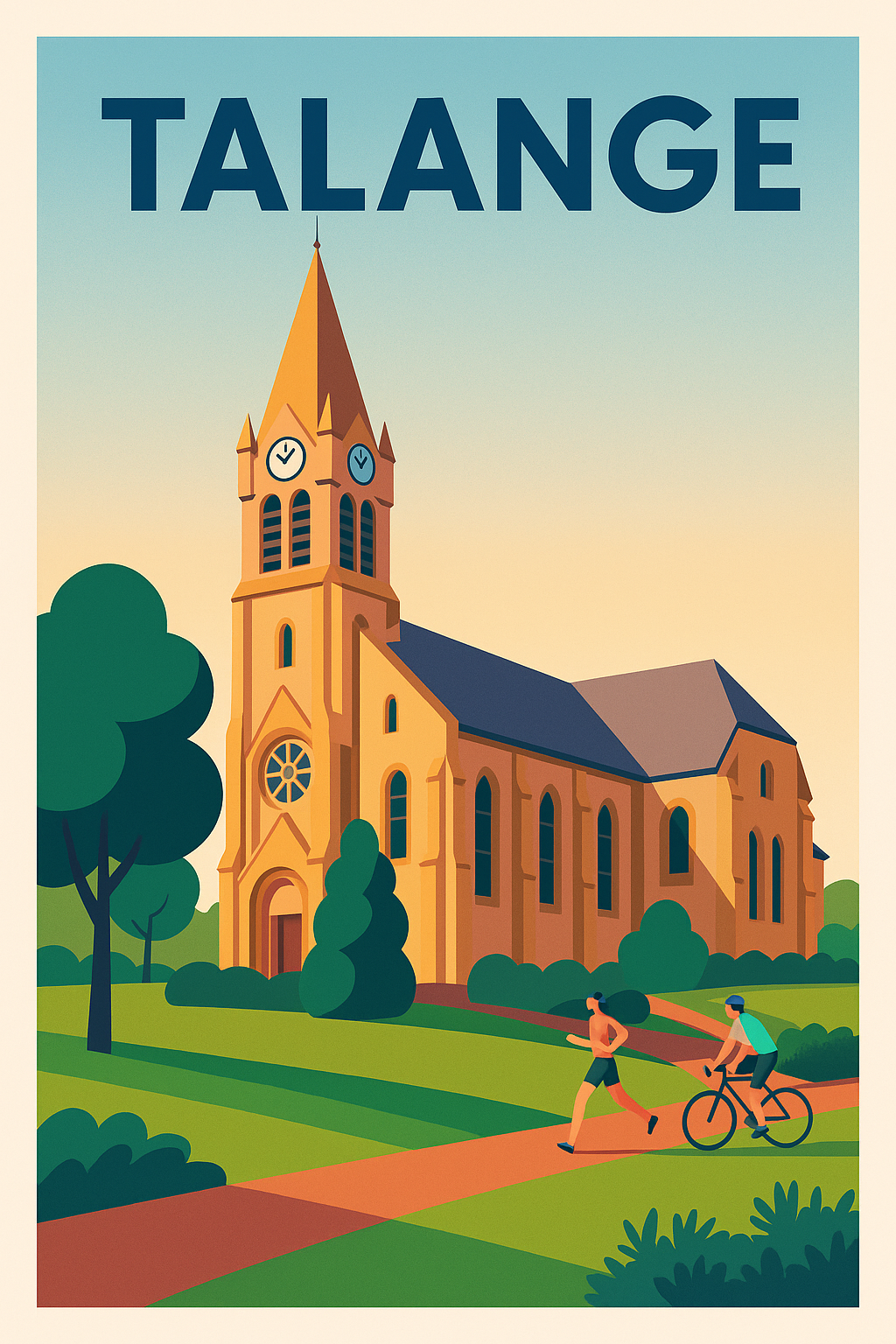 Affiche de Talange - L'église au cœur d'un espace verdoyant