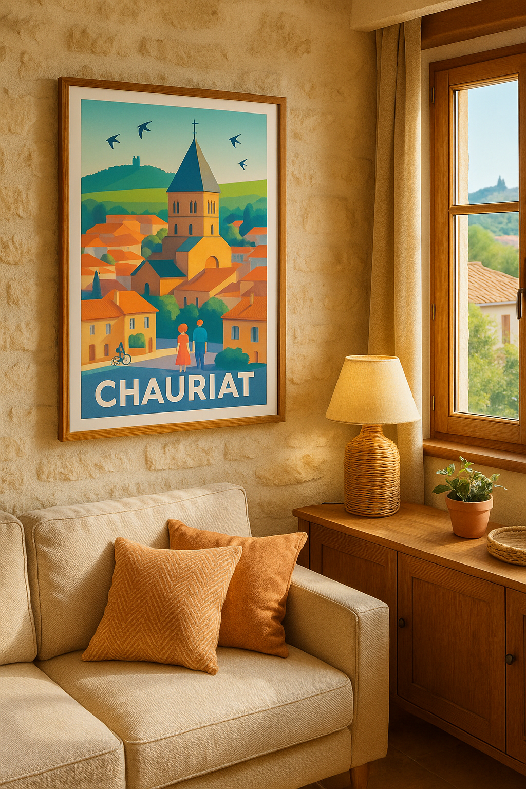 Mise en situation Affiche de Chauriat - Charme et Sérénité au Cœur du Puy-de-Dôme