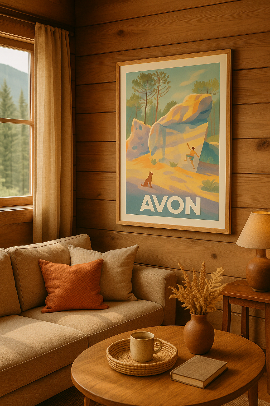 Mise en situation Affiche Avon - Évasion Nature et Escalade