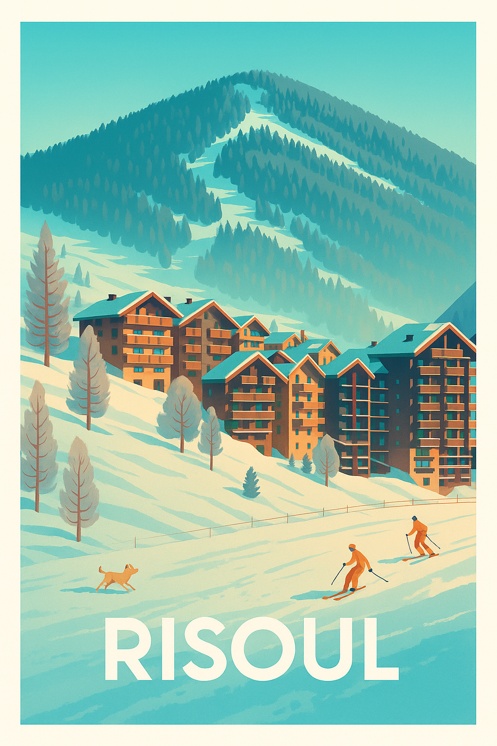 Affiche Risoul — L'évasion hivernale en montagne · poster d'art de Risoul