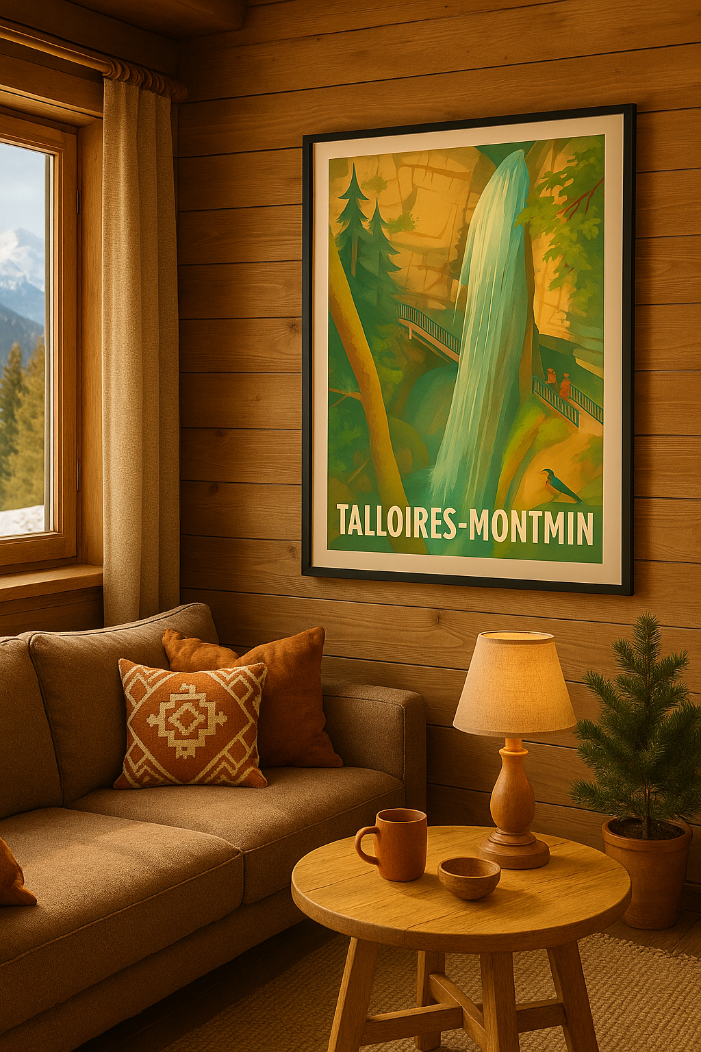 Mise en situation Affiche de Talloires-Montmin - Beauté naturelle et cascade magique