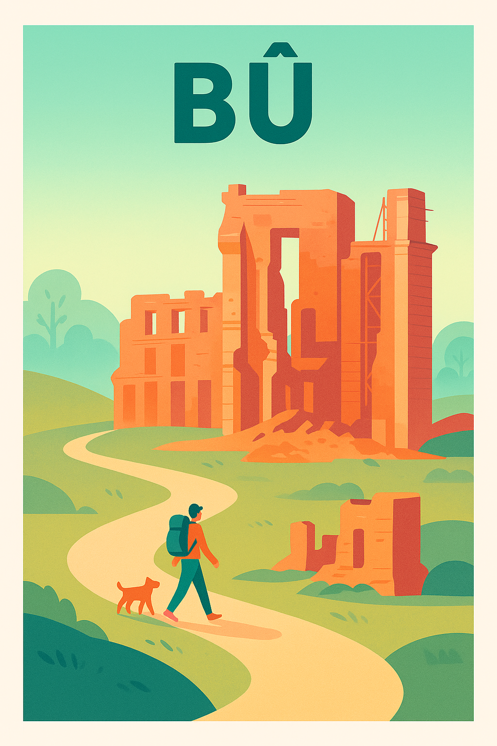Affiche de Bû - Invitation à la découverte des ruines historiques