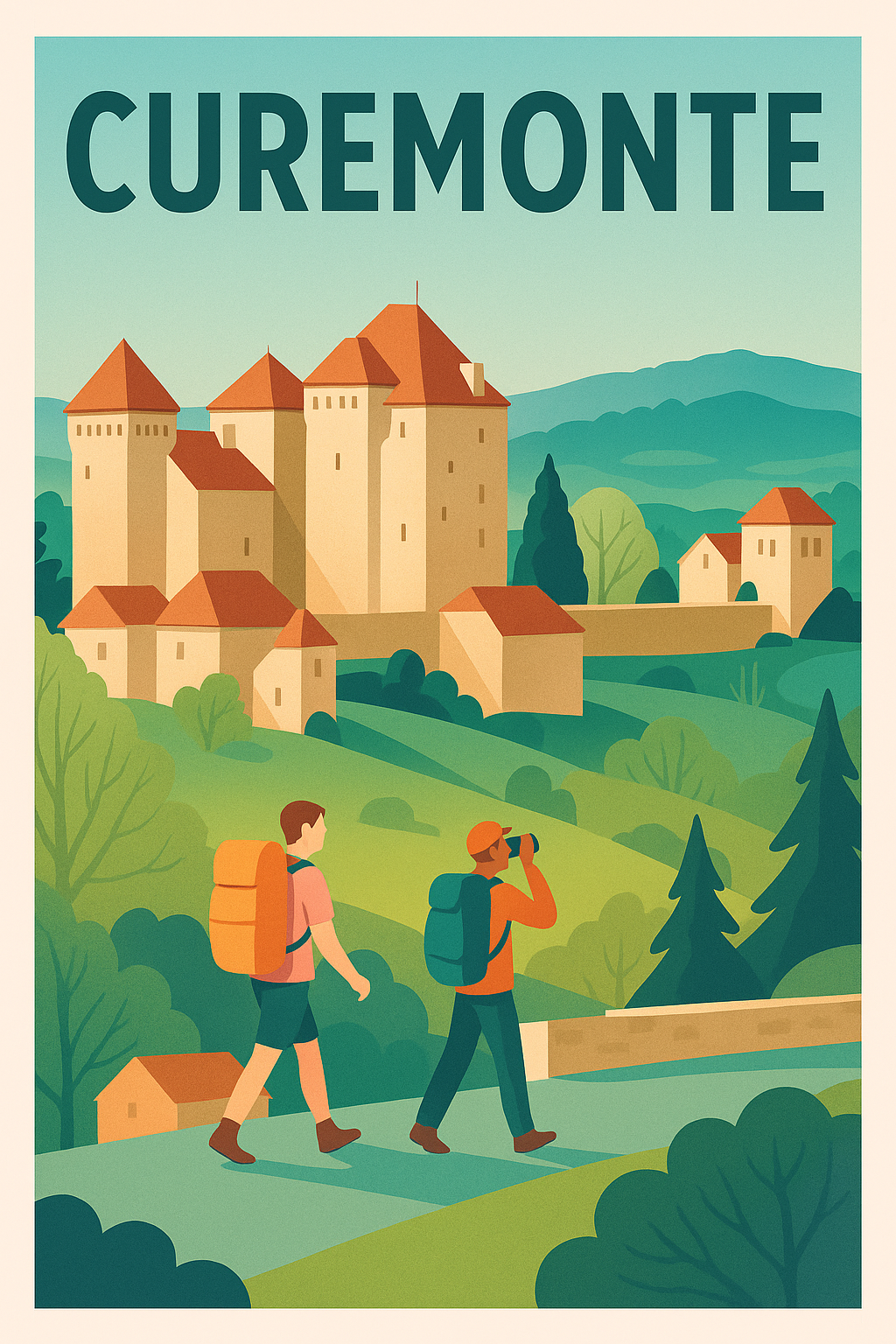Affiche Curemonte — Escapade au cœur du Moyen Âge · poster d'art de Curemonte