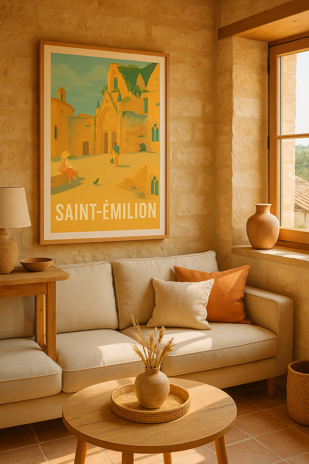 Mise en situation Affiche de Saint-Émilion - Charme et Patrimoine Médiéval