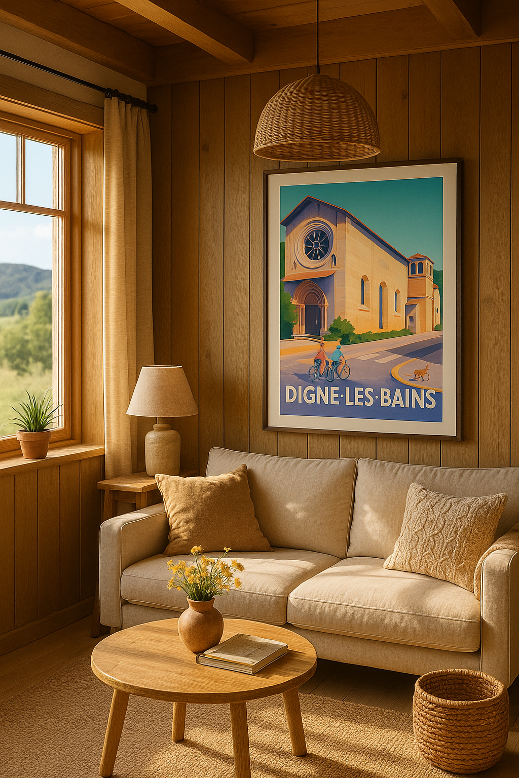 Mise en situation Affiche Digne-les-Bains - Découvrez la douceur de vivre provençale