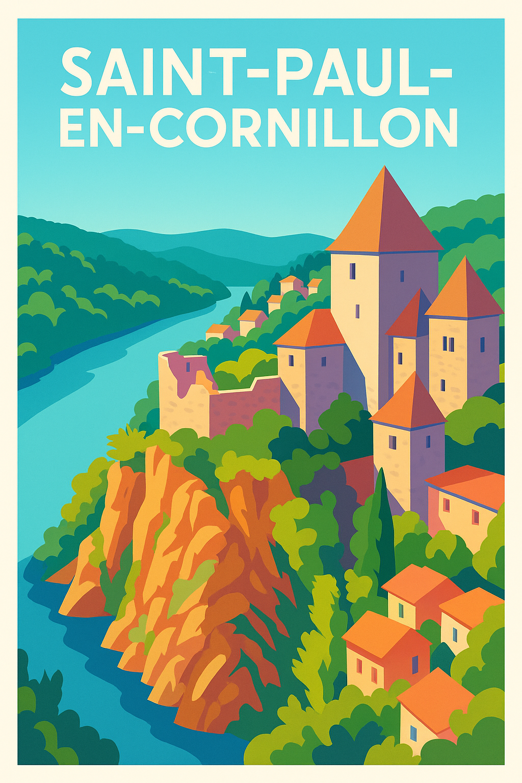 Affiche de Saint-Paul-en-Cornillon - Charme et Histoire en douceur