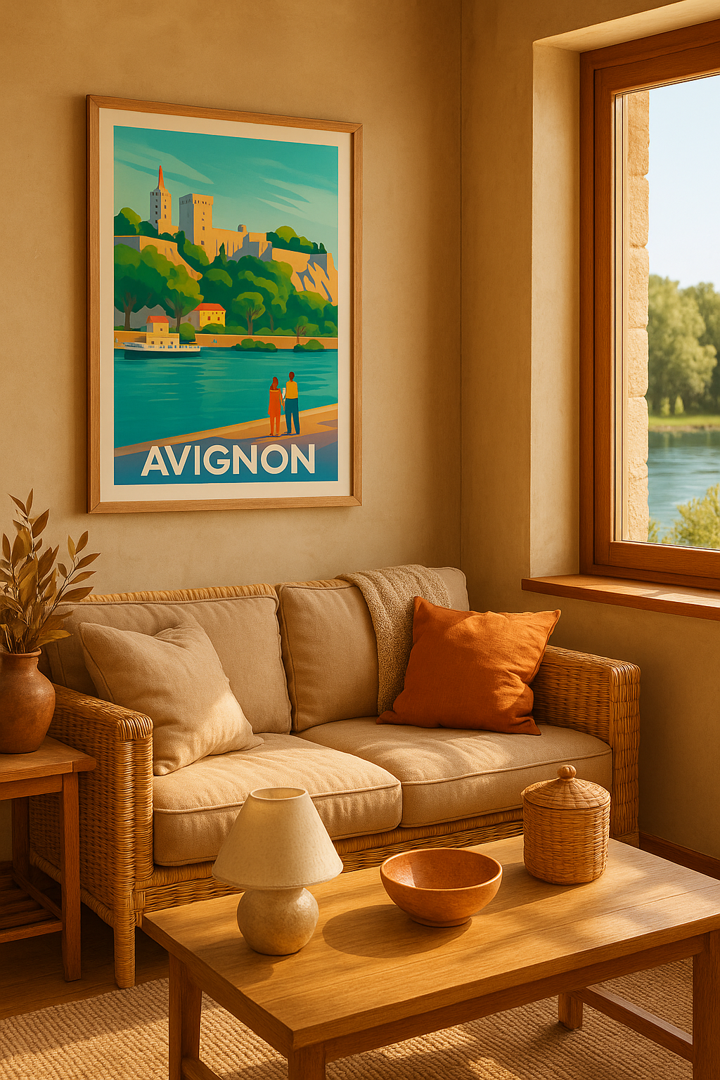 Affiche Avignon - Escapade romantique au bord du Rhône - Afich