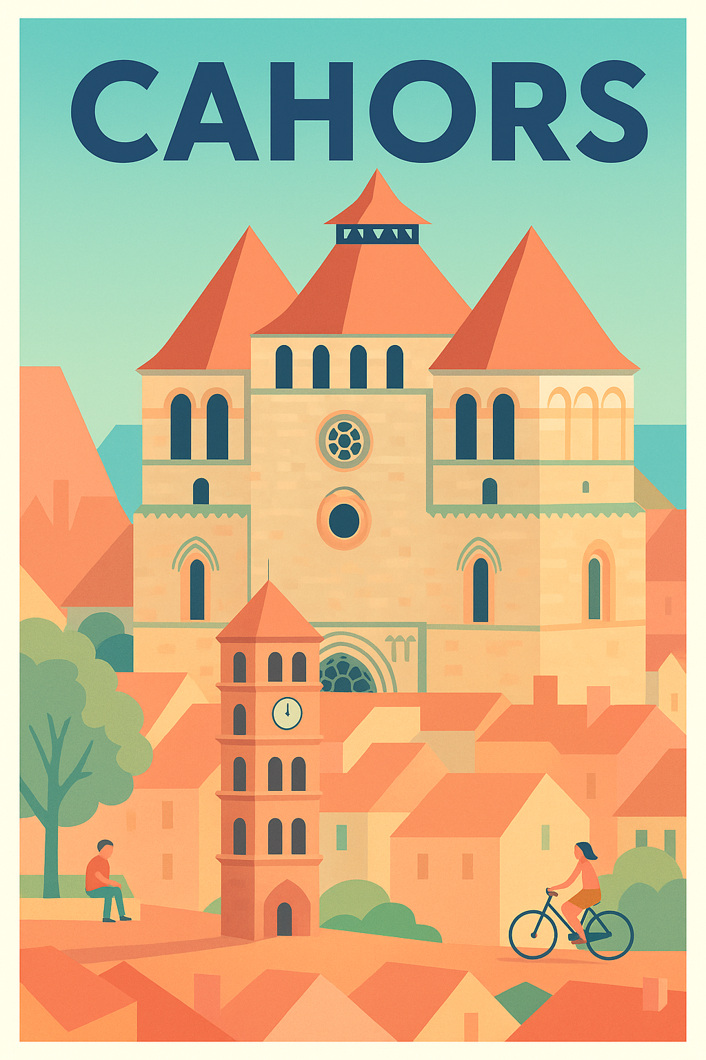 Affiche de Cahors - Charme et Sérénité Médiévale
