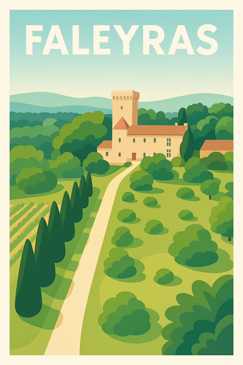Affiche Faleyras — Charme bucolique en Gironde · poster d'art de Faleyras