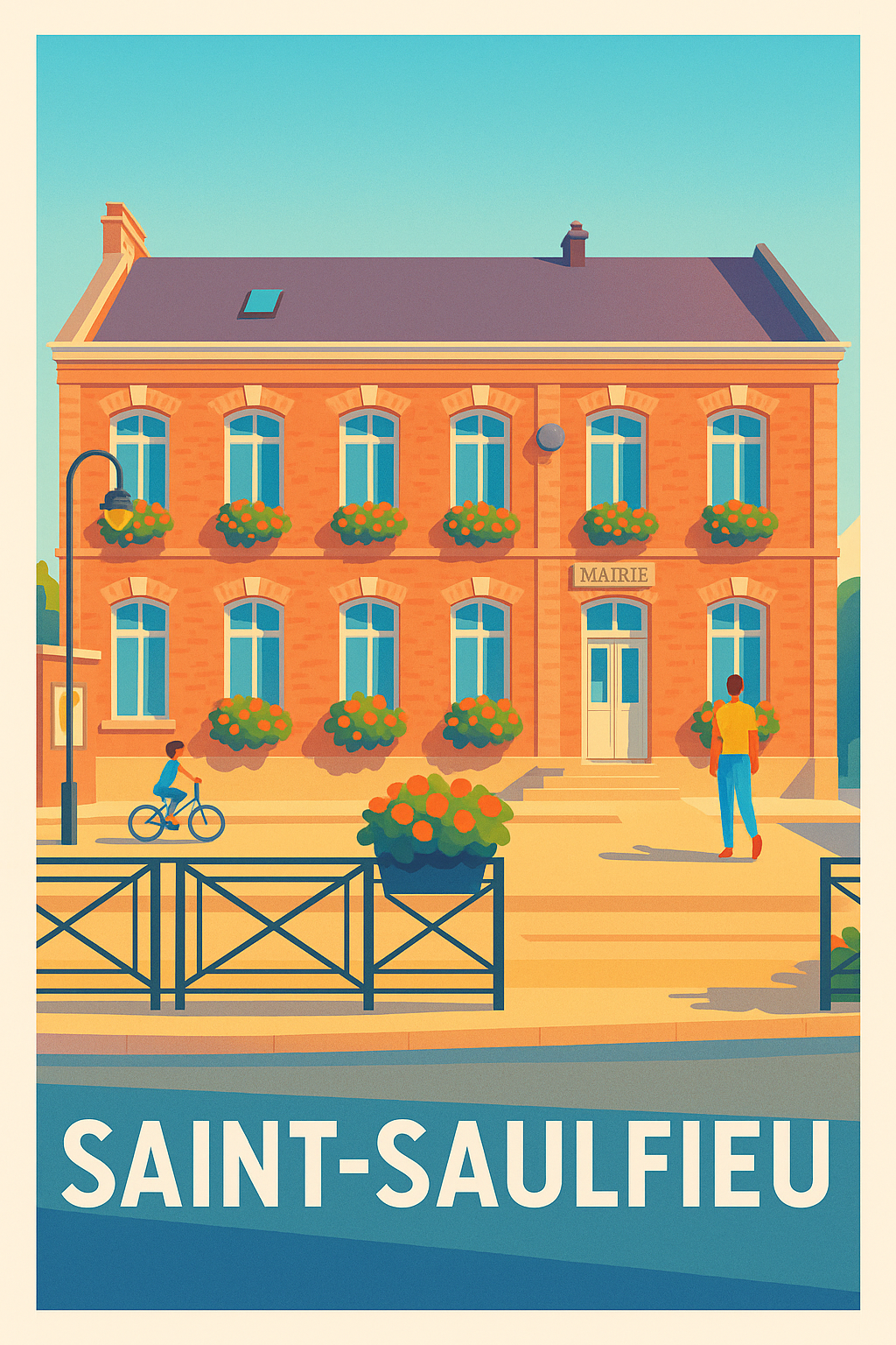 Affiche Saint-Saulfieu — Charme et sérénité au cœur du village · poster d'art de Saint-Saulfieu