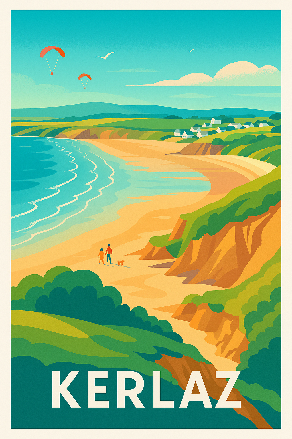 Affiche Kerlaz — Évasion plages bretonnes et paysages enchanteurs · poster d'art de Kerlaz