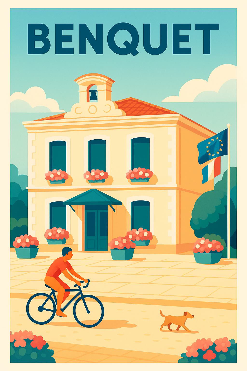 Affiche de Benquet - Le charme paisible d'une petite ville authentique