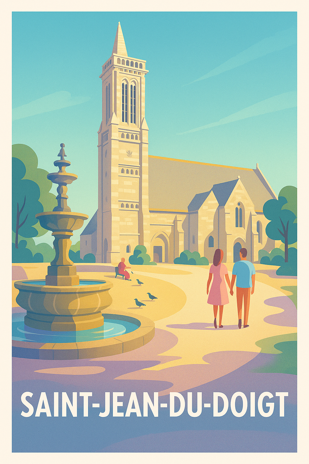 Affiche Saint-Jean-du-Doigt — Charme et Sérénité en Bretagne · poster d'art de Saint-Jean-du-Doigt