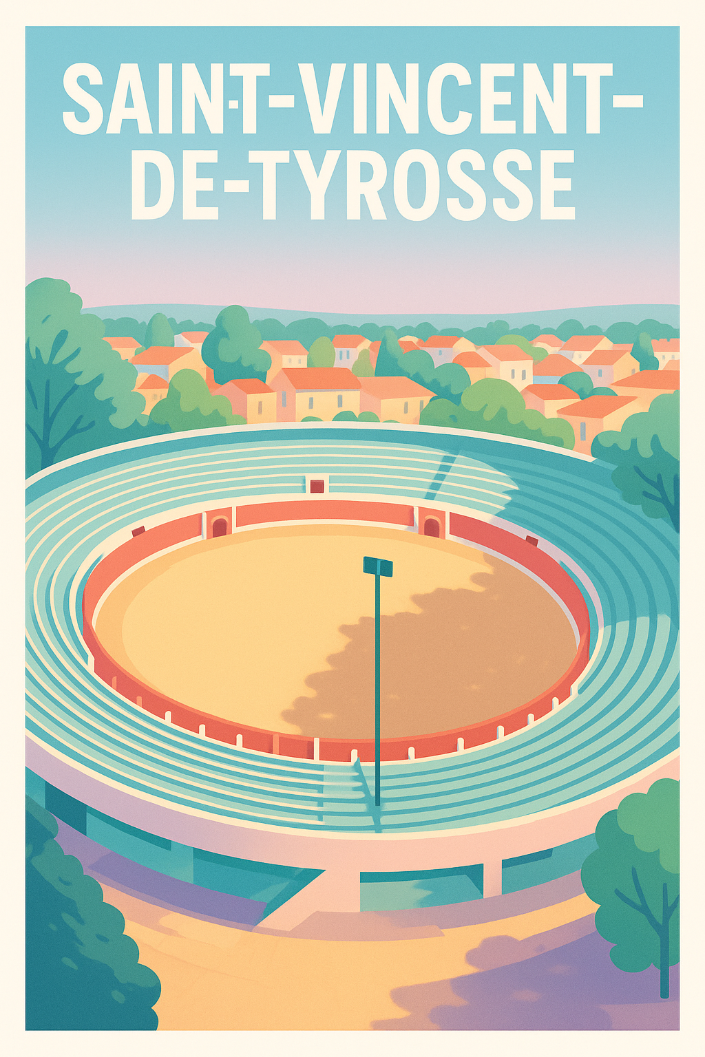 Affiche de Saint-Vincent-de-Tyrosse - L'emblématique arène locale en lumière