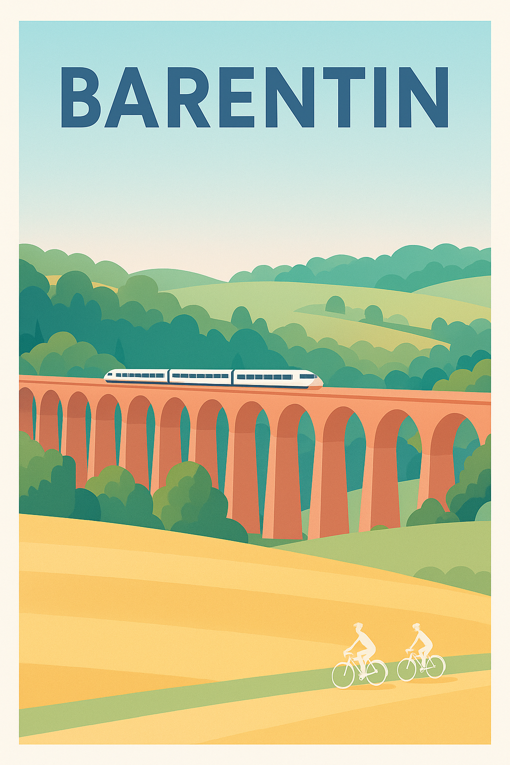 Affiche de Barentin - Harmonie champêtre et modernité sur rails
