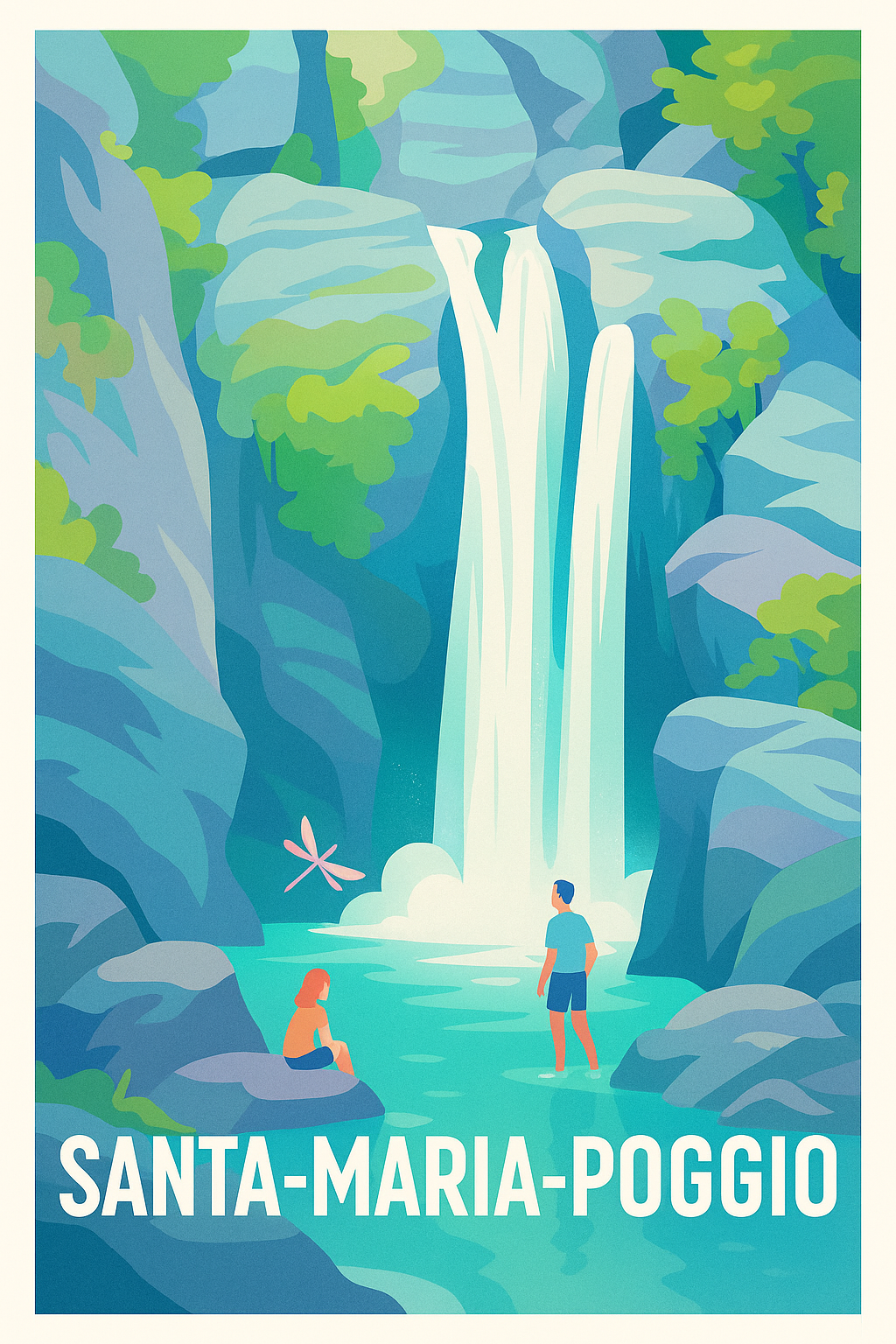 Affiche Santa-Maria-Poggio — Oasis de fraîcheur et nature sauvage · poster d'art de Santa-Maria-Poggio