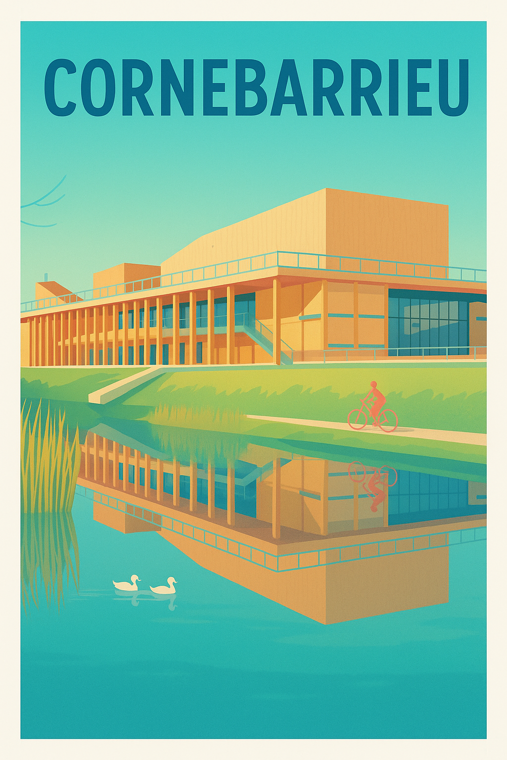 Affiche de Cornebarrieu - Harmonie architecturale au bord de l'eau
