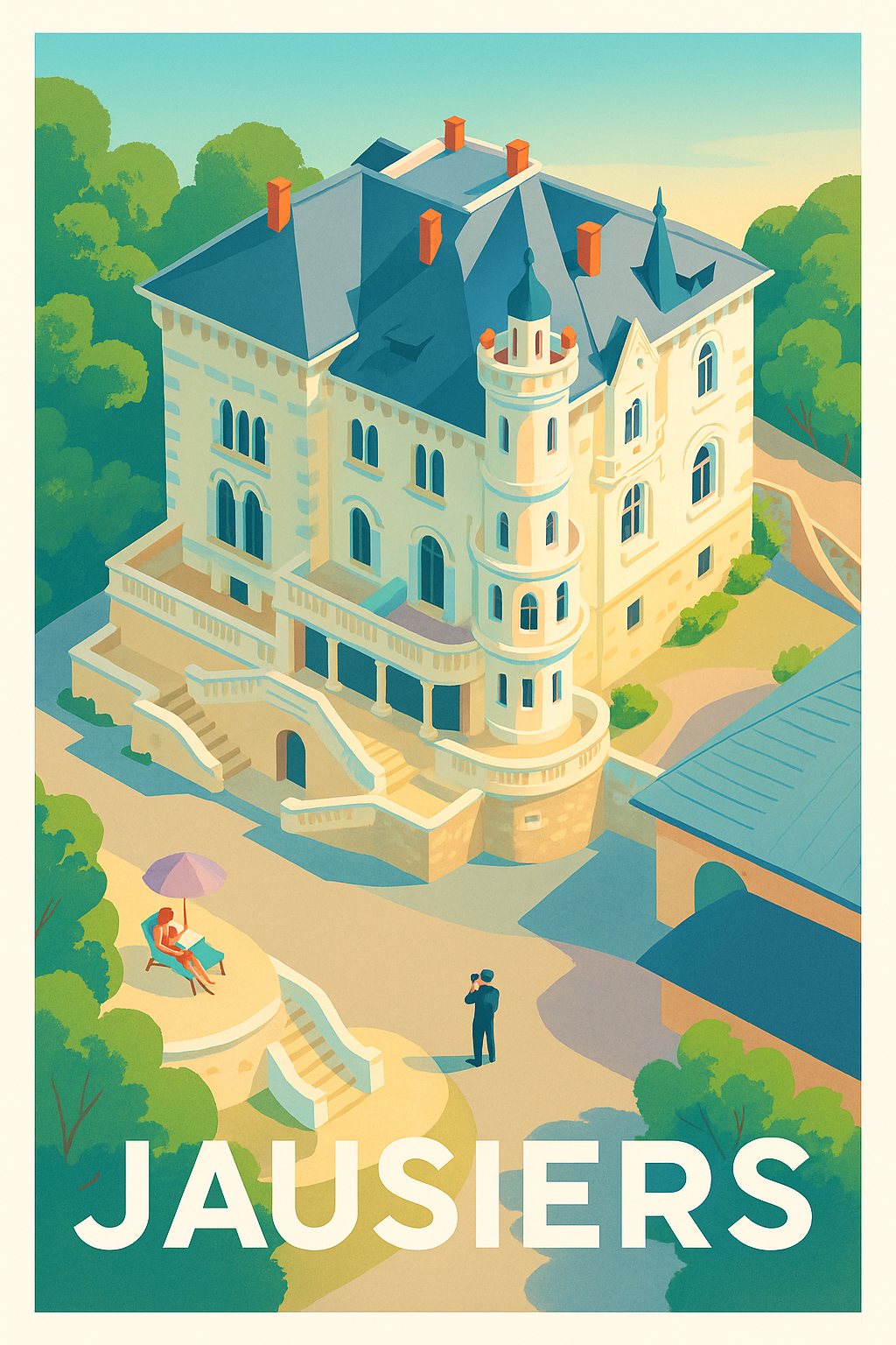Affiche Jausiers — Élégance et charme alpins · poster d'art de Jausiers