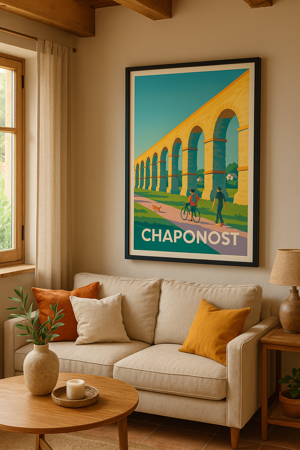 Affiche Chaponost — Promenade sous l'aqueduc historique · poster d'art de Chaponost