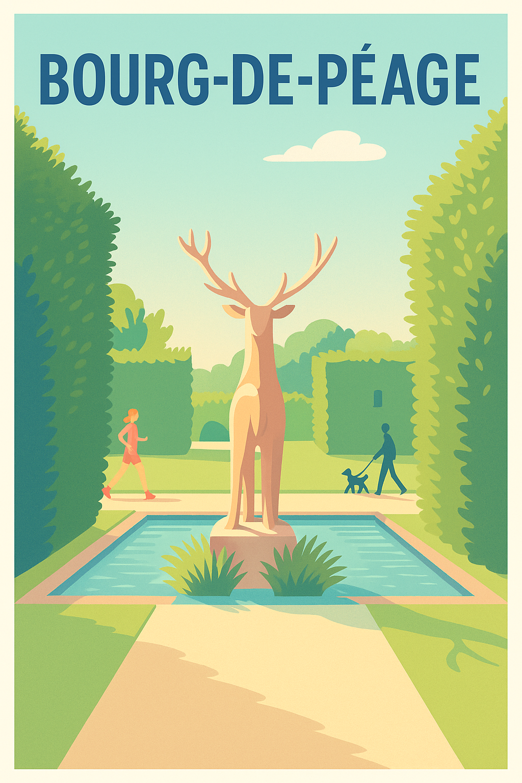 Affiche de Bourg-de-Péage - Harmonie verte et sérénité urbaine