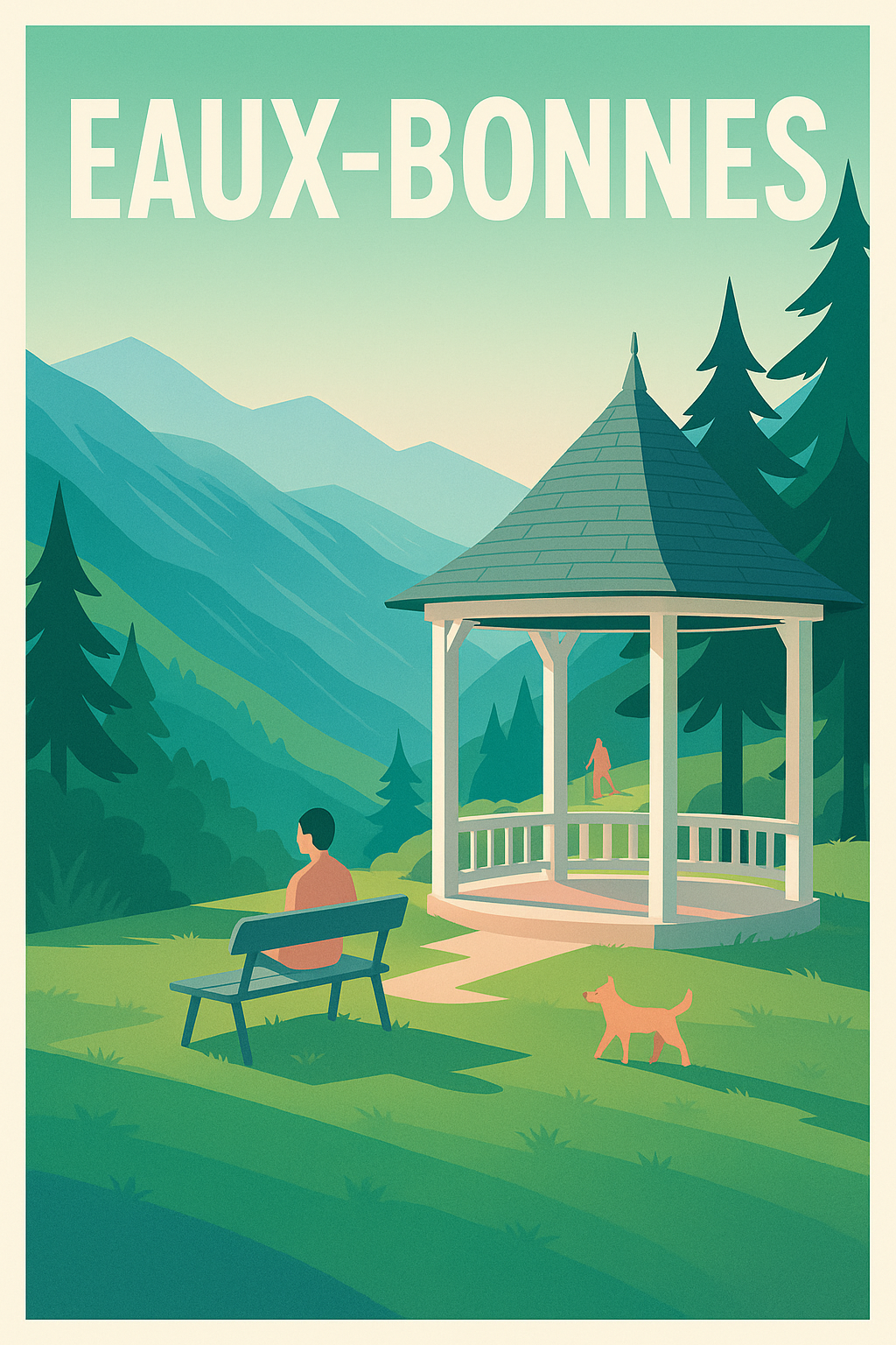 Affiche Eaux-Bonnes — Havre de paix au cœur des Pyrénées · poster d'art de Eaux-Bonnes