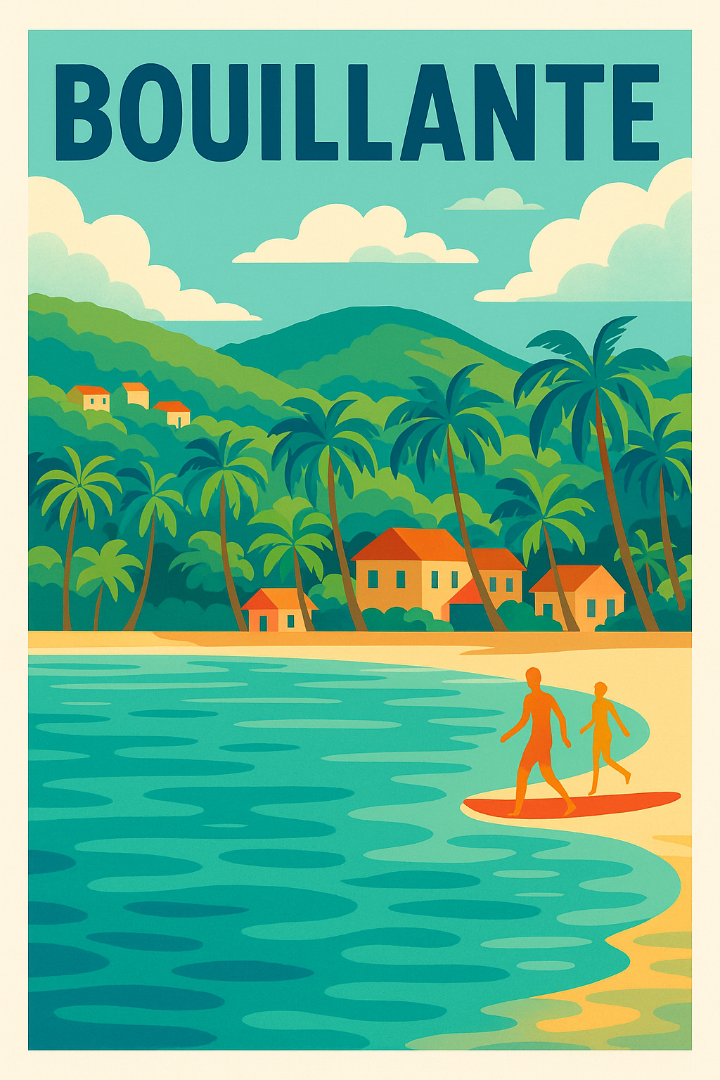 Affiche de Bouillante - Évasion tropicale vintage
