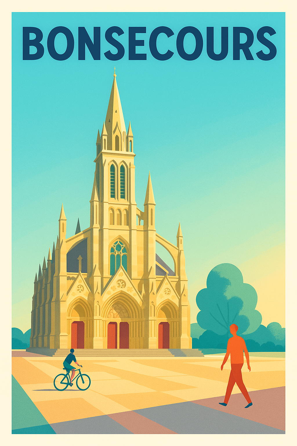 Affiche de Bonsecours - L'élégance gothique au cœur de la ville