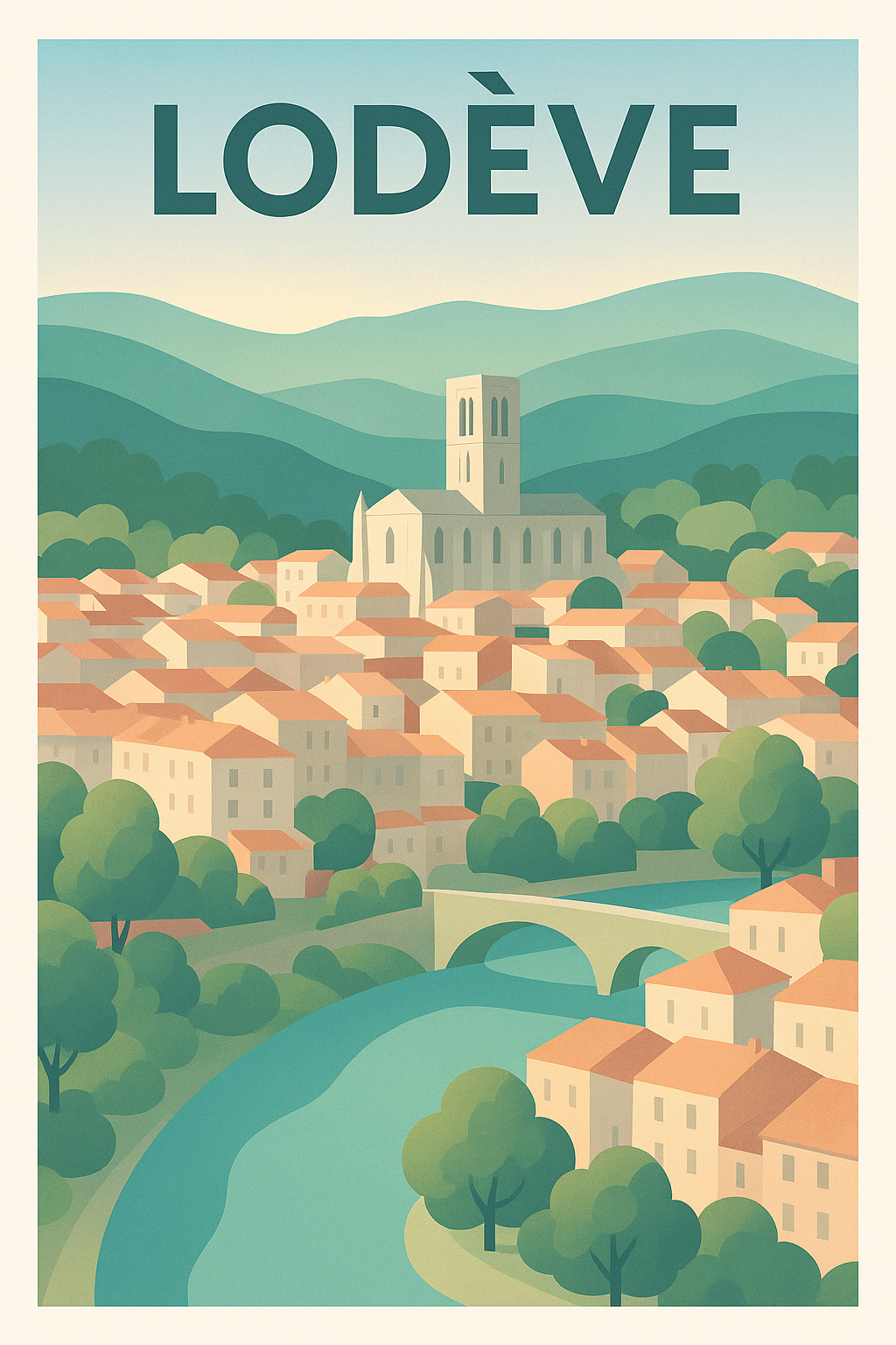 Affiche de Lodève - Charme et douceur au cœur de l'Hérault