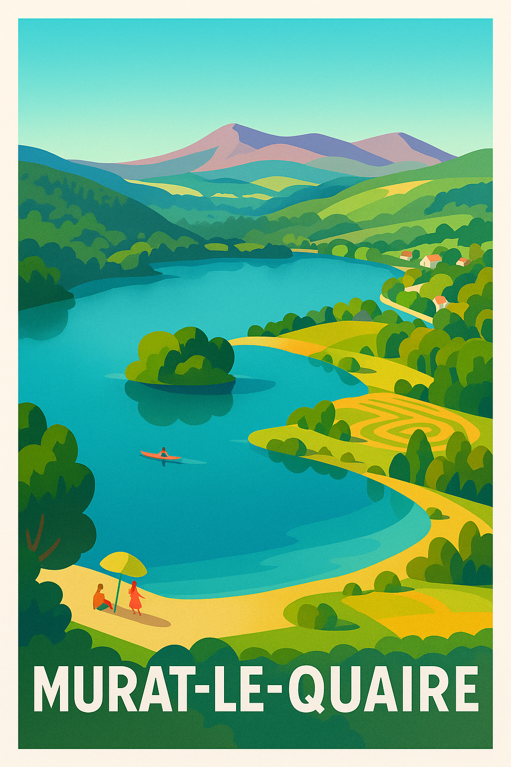 Affiche Murat-le-Quaire — Évasion au cœur des paysages volcaniques · poster d'art de Murat-le-Quaire