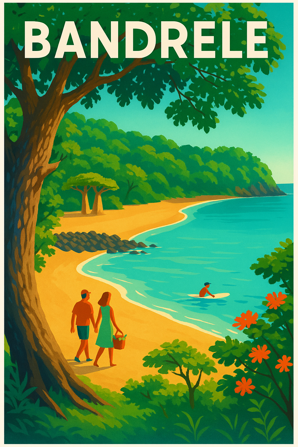 Affiche de Bandrélé - Évasion tropicale sur une plage paradisiaque