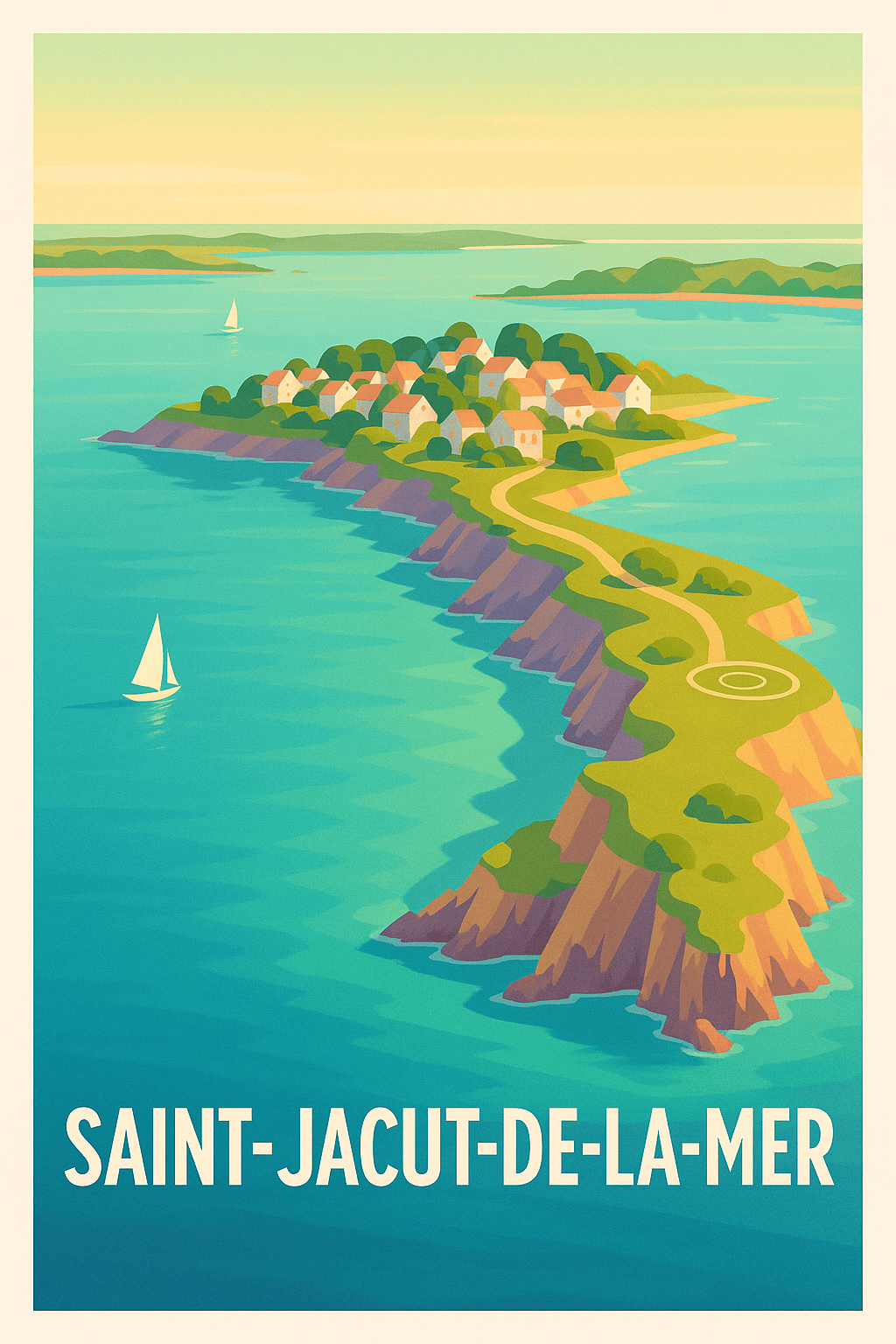 Affiche Saint-Jacut-de-la-Mer — Une escapade nature entre mer et falaises · poster d'art de Saint-Jacut-de-la-Mer