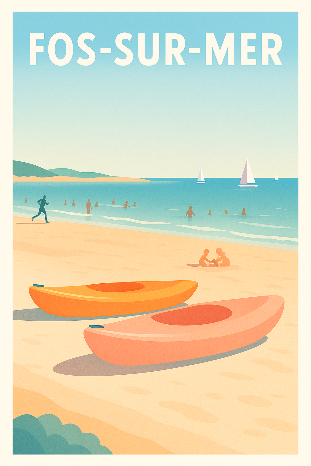 Affiche de Fos-sur-Mer - Invitation à la détente balnéaire